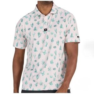 Bad Birdie Thorn in Your Side Cactus Golf Polo Pink BBMP001-654 Mens Small NWT